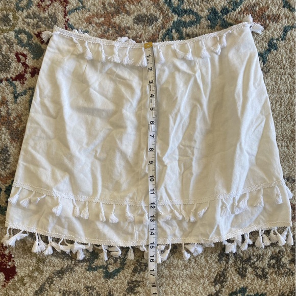 White Fringe Top and Skirt Set - Picture 3 of 10